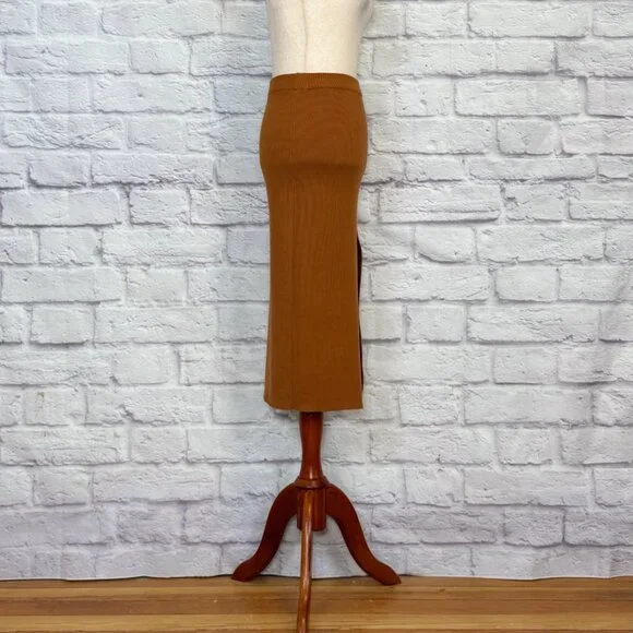 Alexia Admor Copper Ribbed Pencil Skirt - Picture 3 of 9